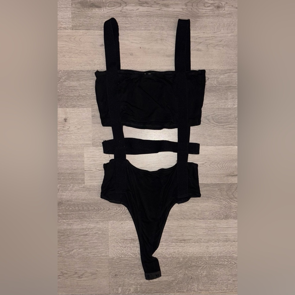 Bear Dance Black Cutout Bodysuit